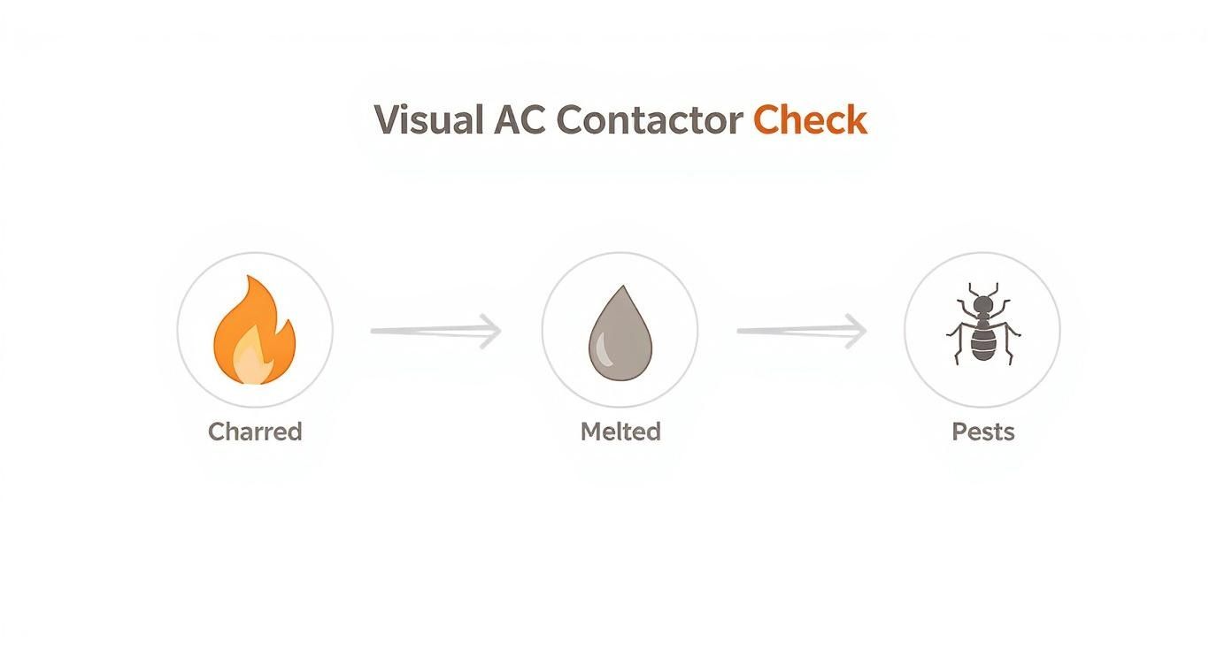 Infographic about how to check contactor on ac unit