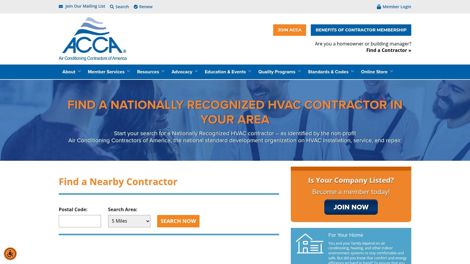 ACCA “Find a Contractor”