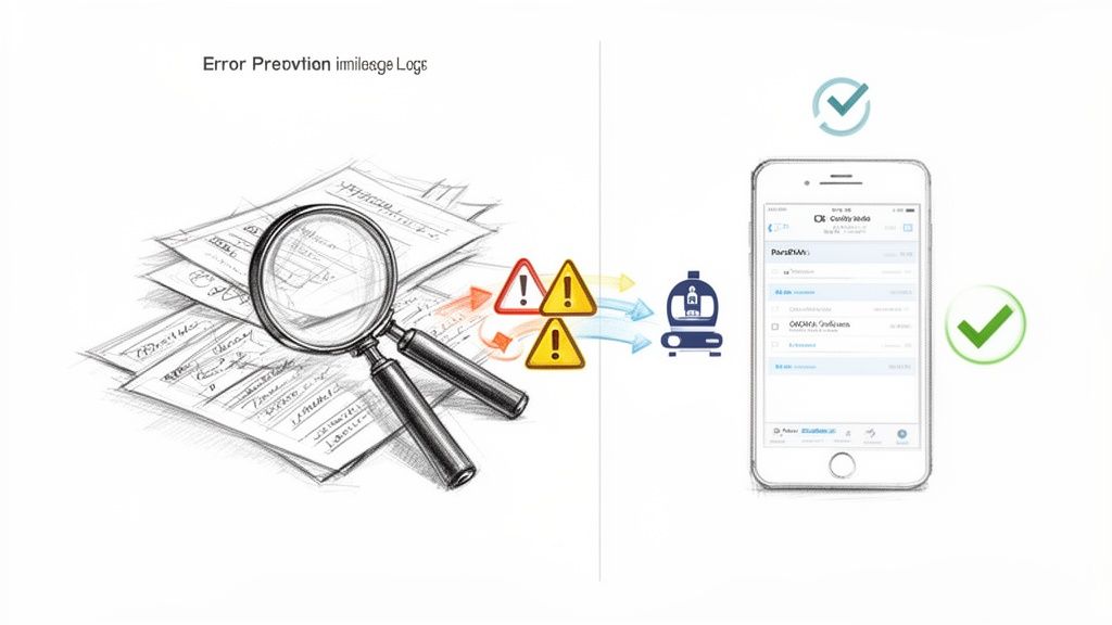 Van handmatige rittenregistratie en potentiële fouten naar geautomatiseerde, foutloze verwerking via een mobiele app.