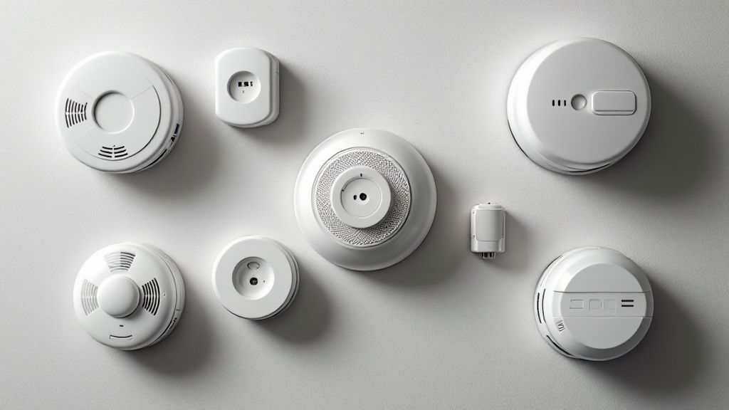 Smoke Detector Installation Cost In Australia | Get A Free Quote 1 A Licensed Electrician Installing A Hardwired Smoke Detector On A Ceiling.