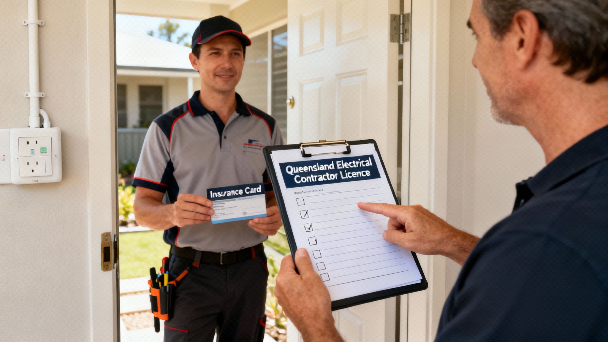 A Brisbane Electrician Working On A Residential Switchboard