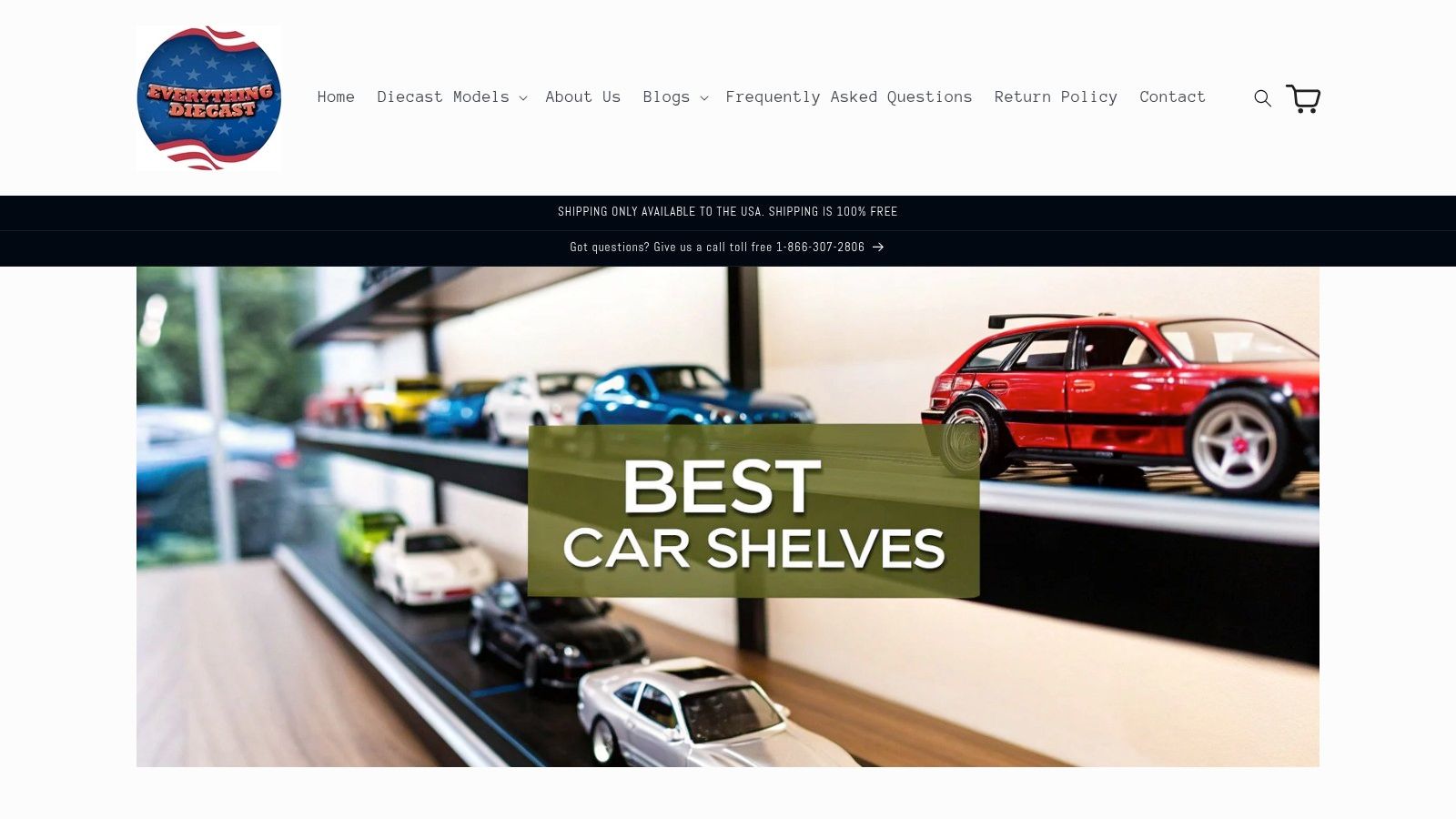 A curated list of model car display shelves featured on the Everything Diecast blog.
