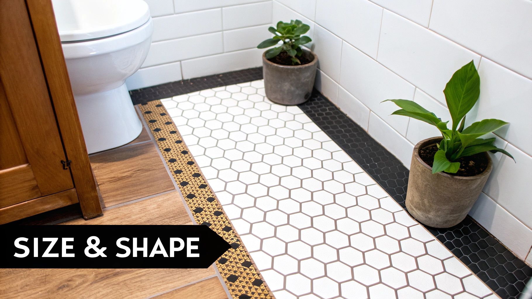 Large format bathroom tiles creating a seamless look