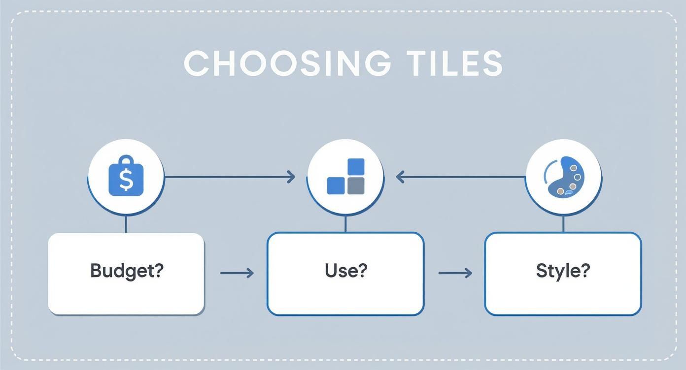 Infographic about how to choose bathroom tiles