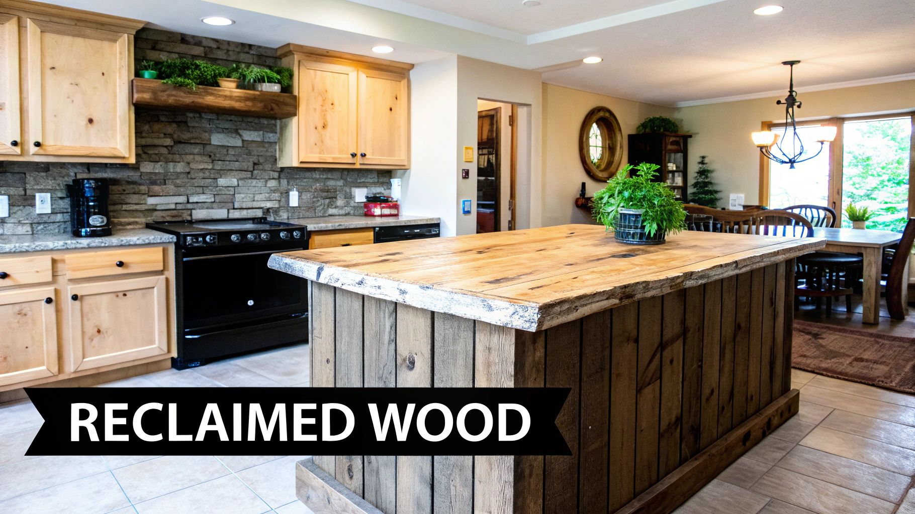 Kitchen Island Design Ideas - Rustic Reclaimed Wood Island