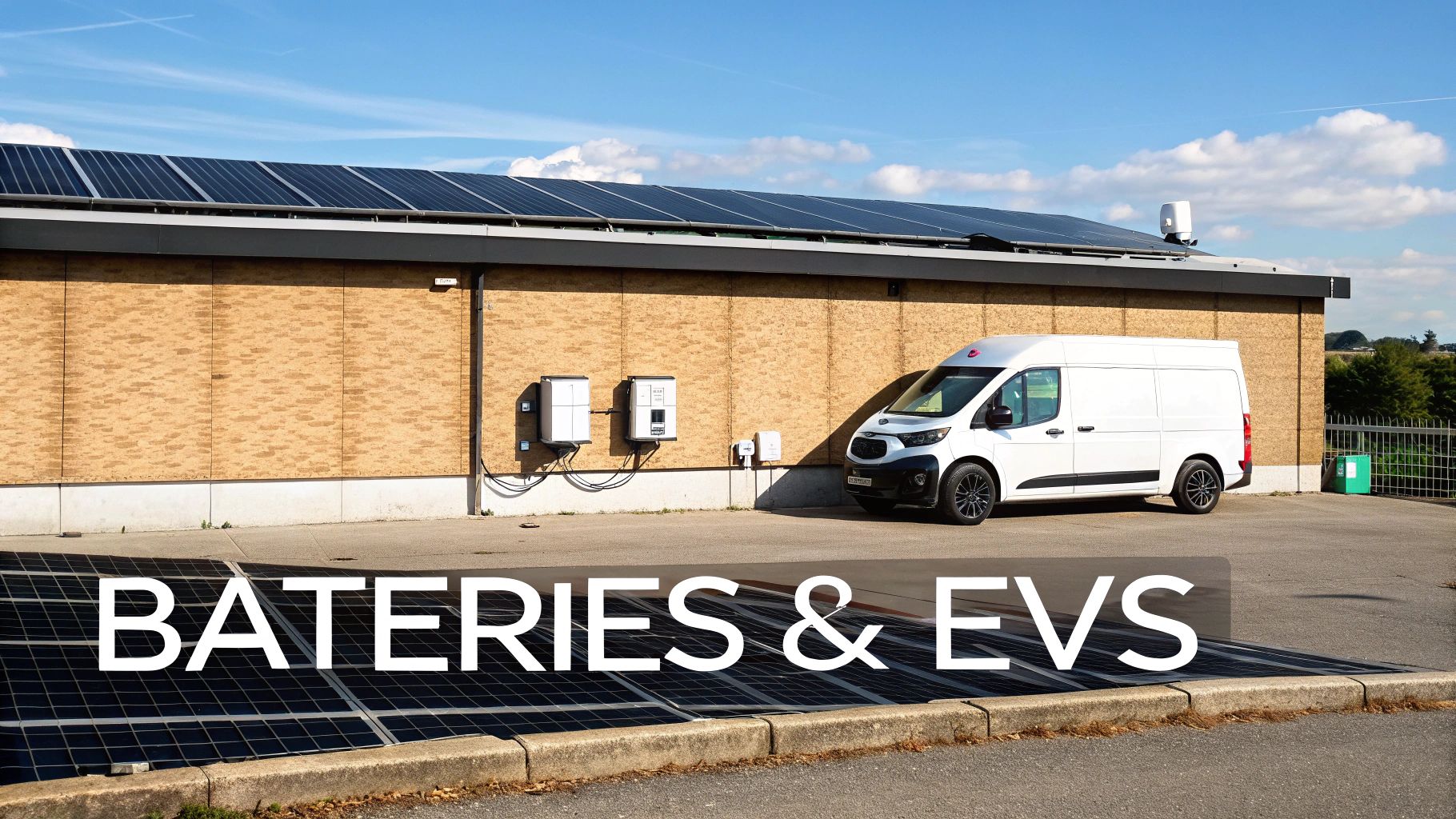An EV charging station with a solar panel canopy.