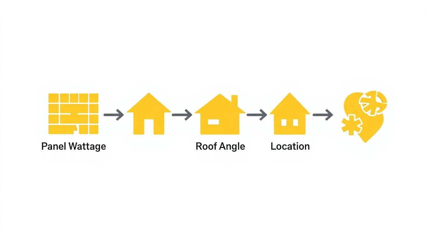 Infographic about solar panel kwh calculator