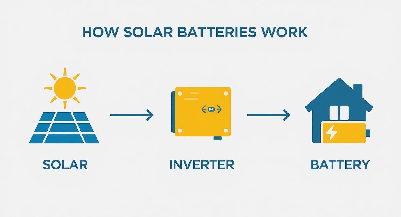 Infographic about how do solar batteries work