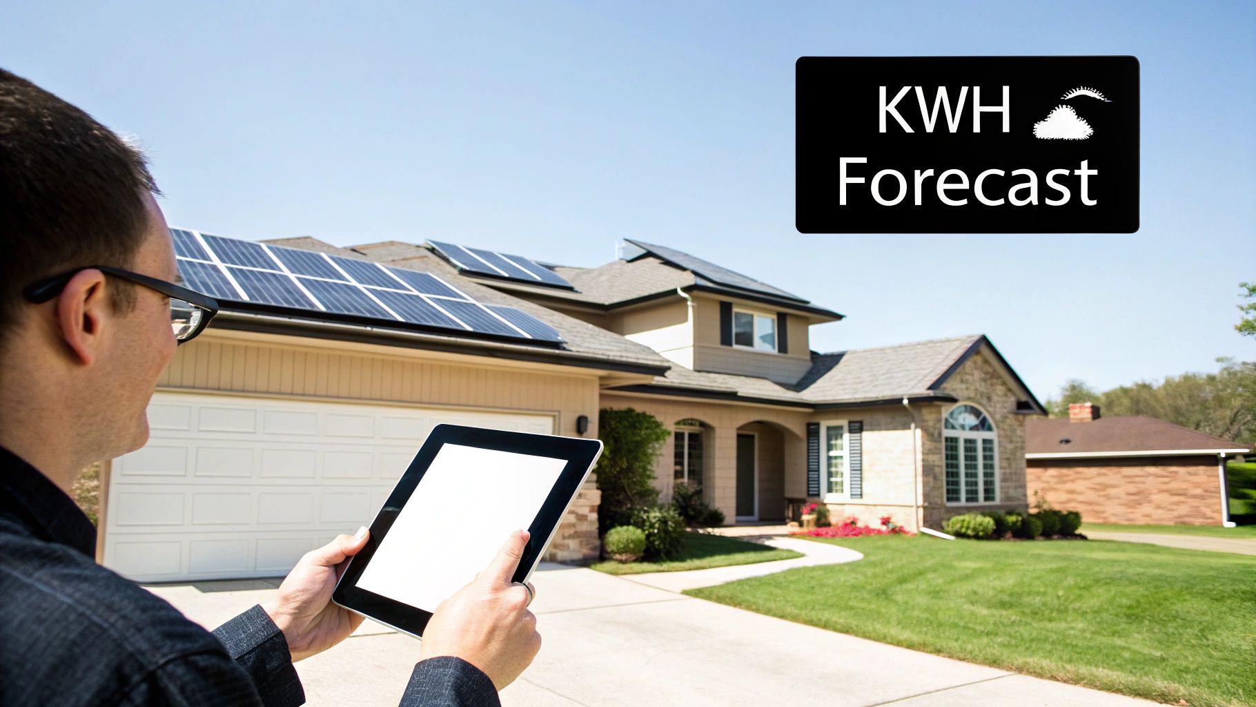 A modern home with solar panels installed on a sunny day