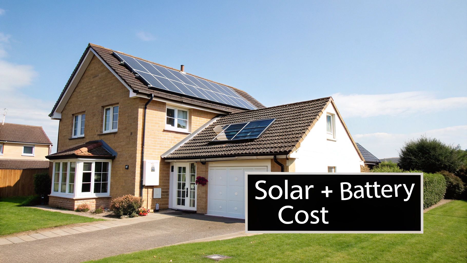 A modern home with solar panels installed on the roof, showcasing a sustainable energy solution.