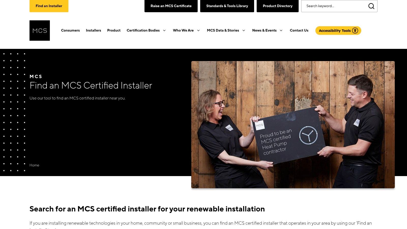 MCS (Microgeneration Certification Scheme) – Find a Contractor