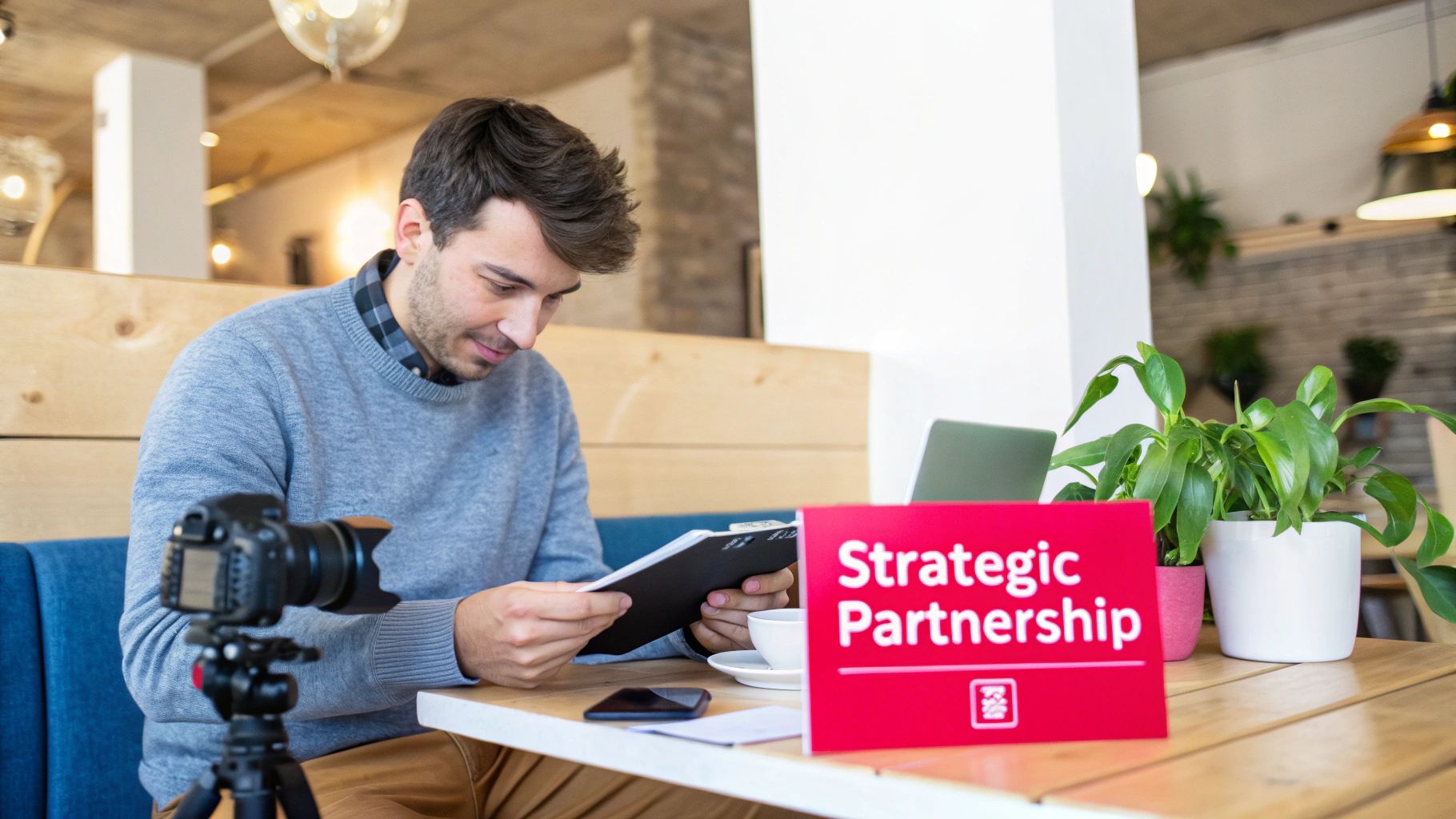 Two influencers collaborating on a marketing campaign