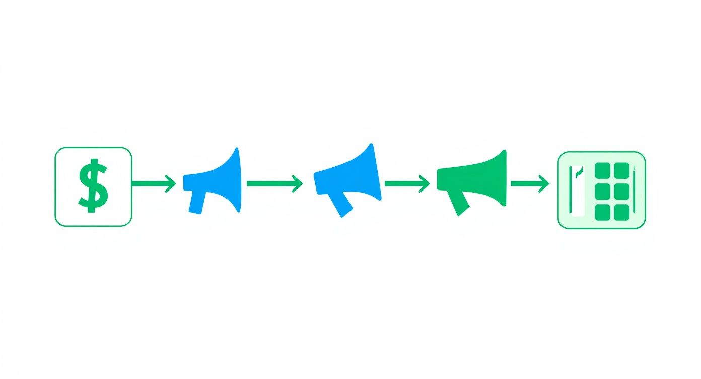 Infographic about customer acquisition cost calculation