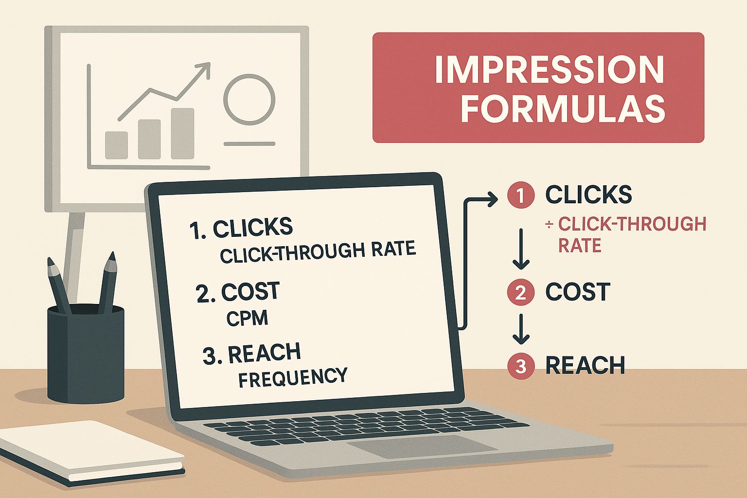 Infographic about how to calculate impressions