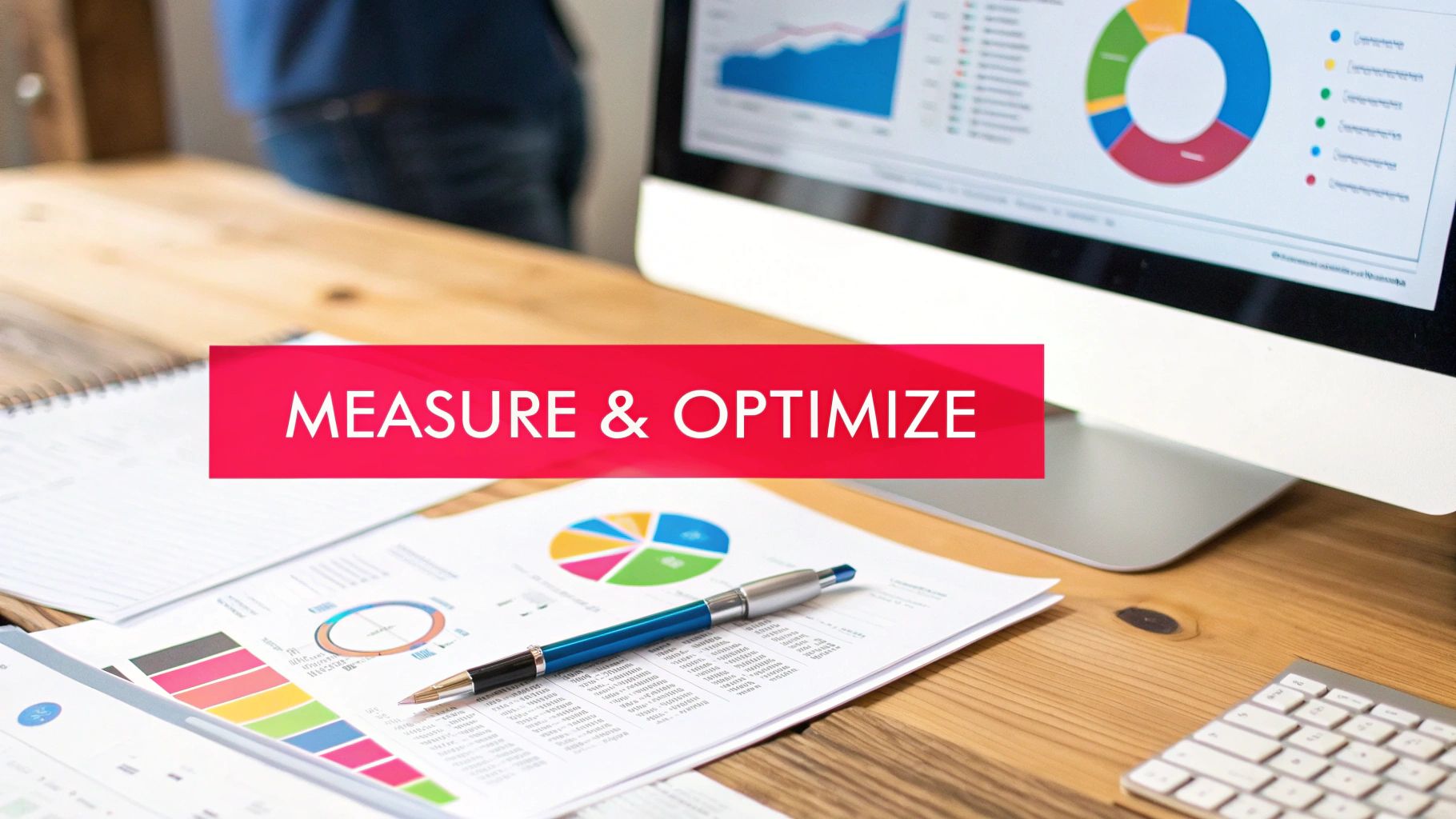 A person typing on a laptop with question mark icons floating around