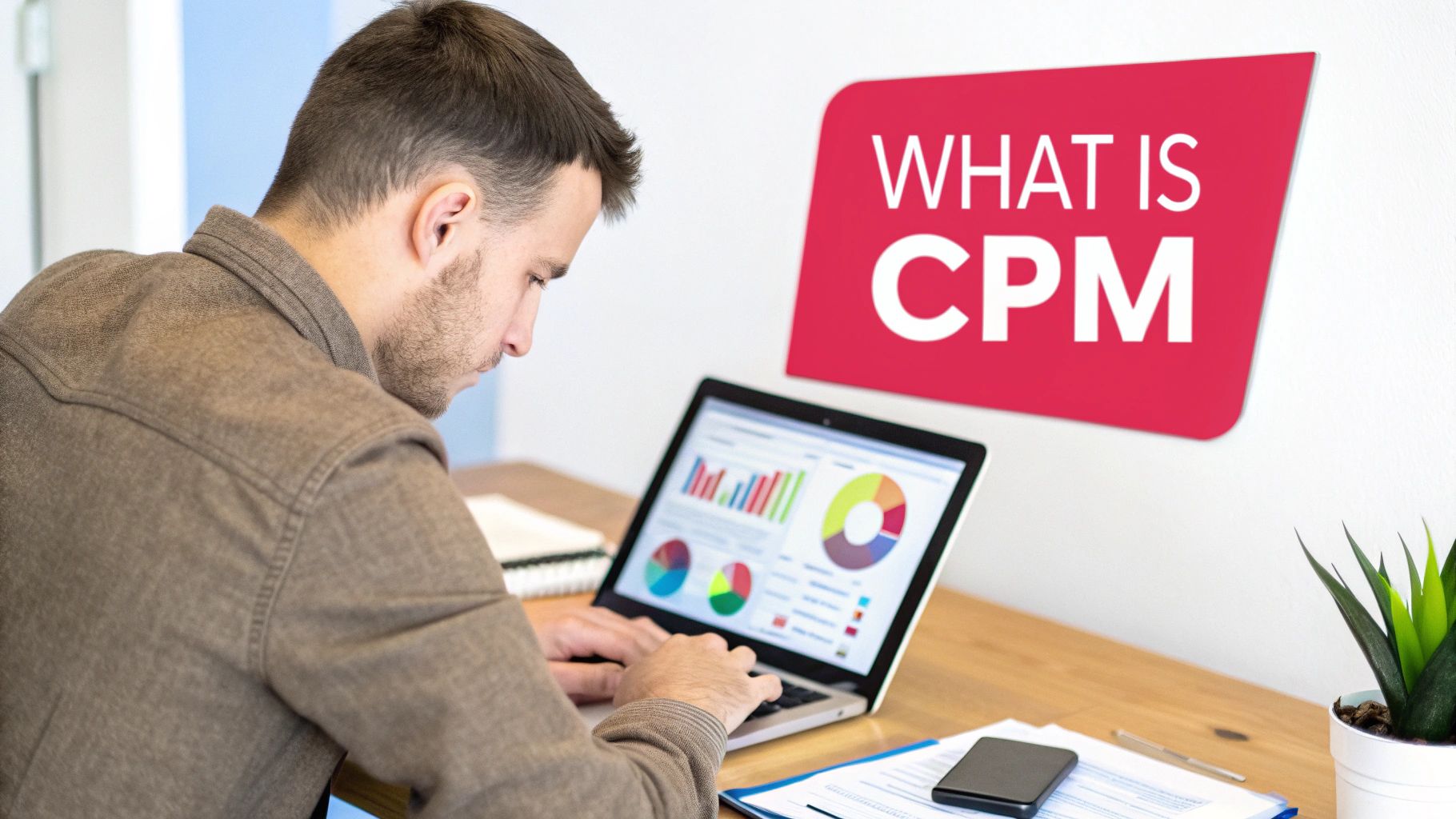 An abstract image representing data analytics and campaign metrics, with charts and graphs on a digital screen.