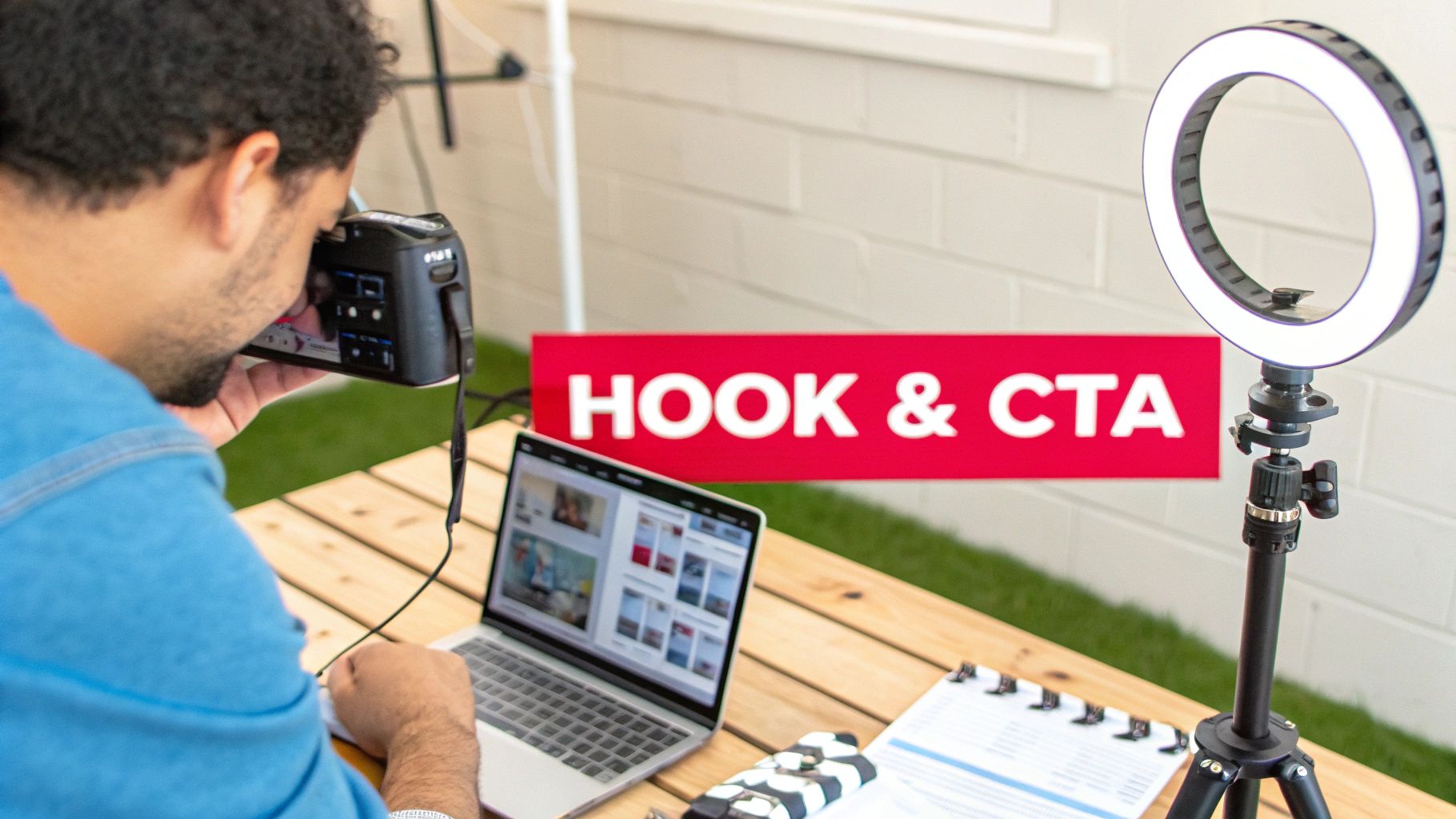 A person holding a phone and filming content for an Instagram Reel, symbolizing the creation process.