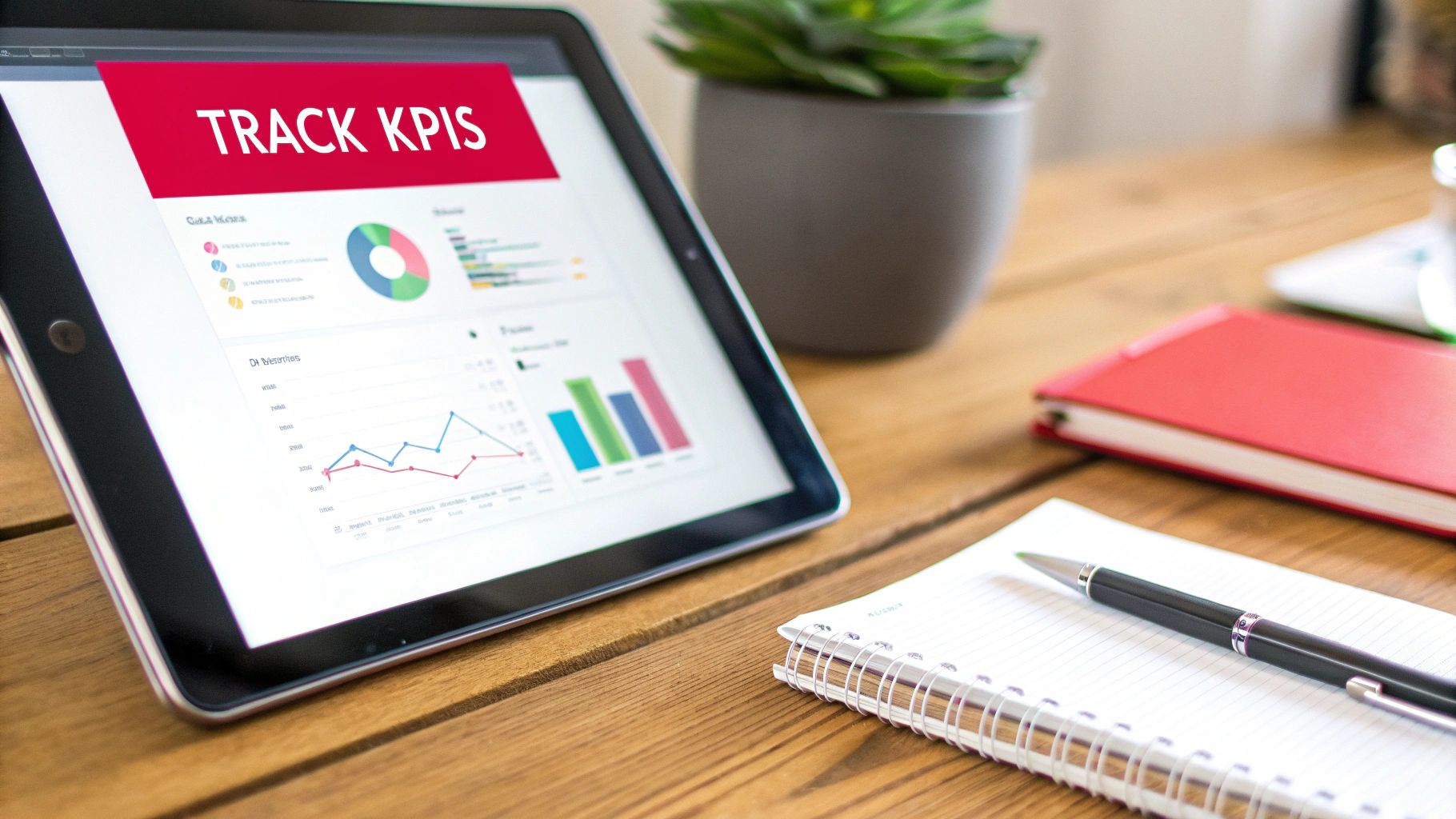 A dashboard showing various post-launch metrics and KPIs being tracked.