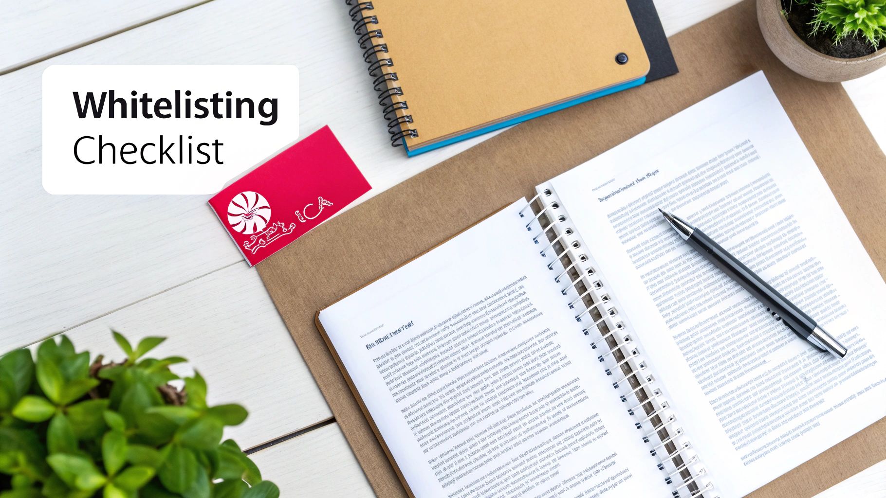 A person's hands carefully placing a checklist on a desk next to a laptop displaying social media analytics.