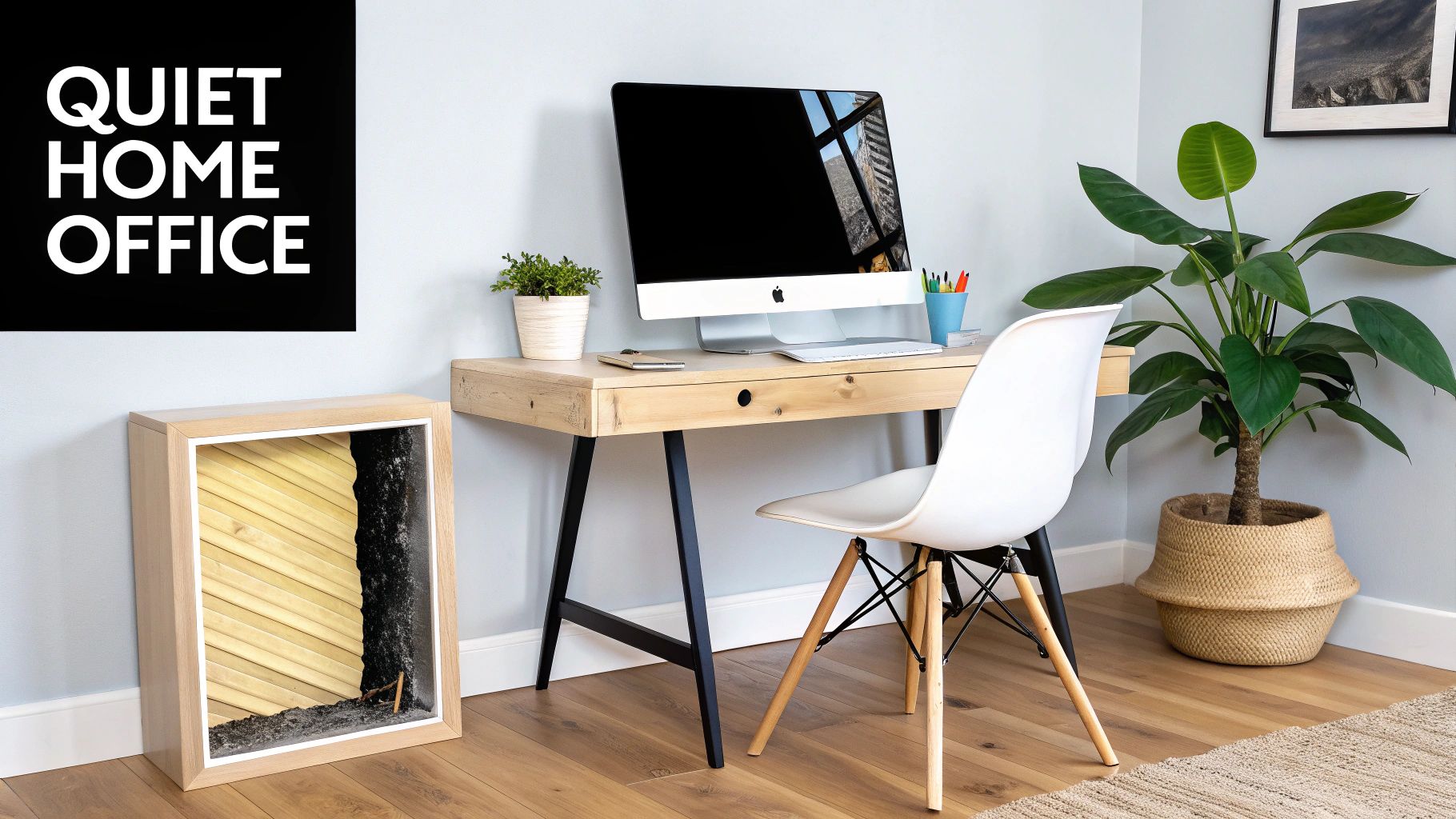 Living room with a family, showing a quiet and peaceful home environment.