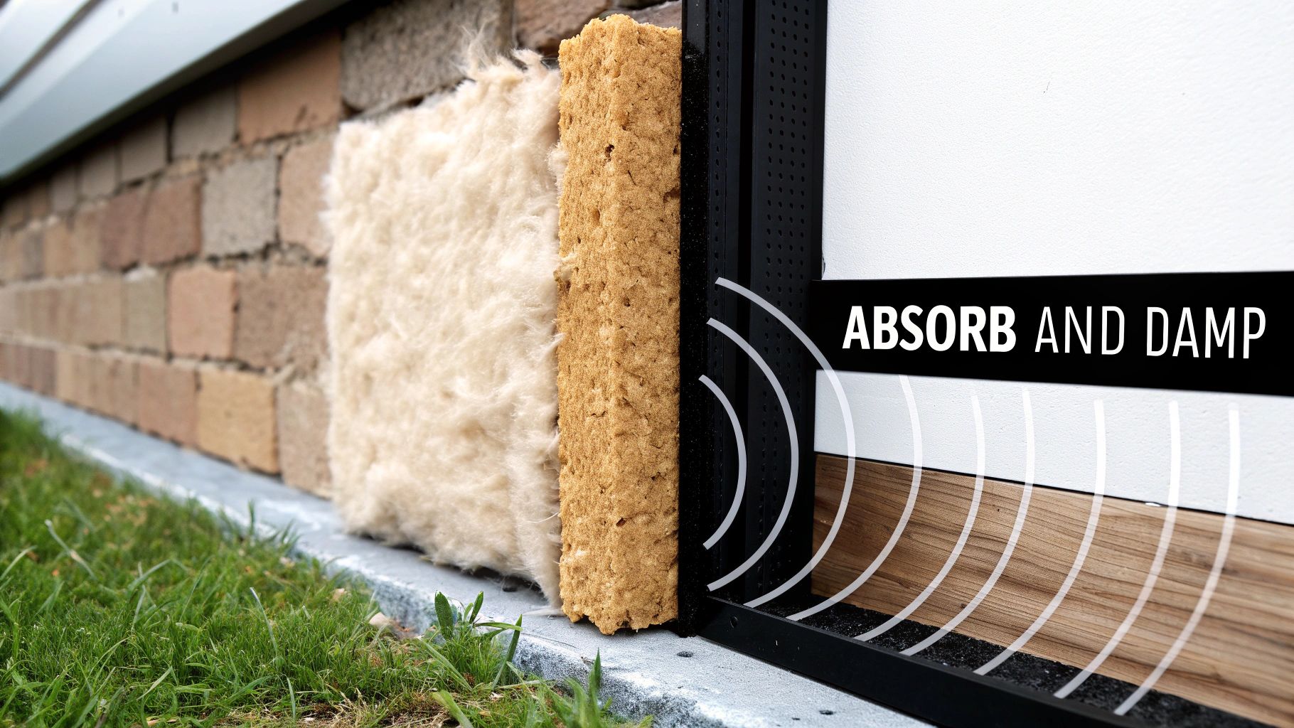 Person installing batt insulation in a wall cavity, showcasing insulation as a sound barrier.
