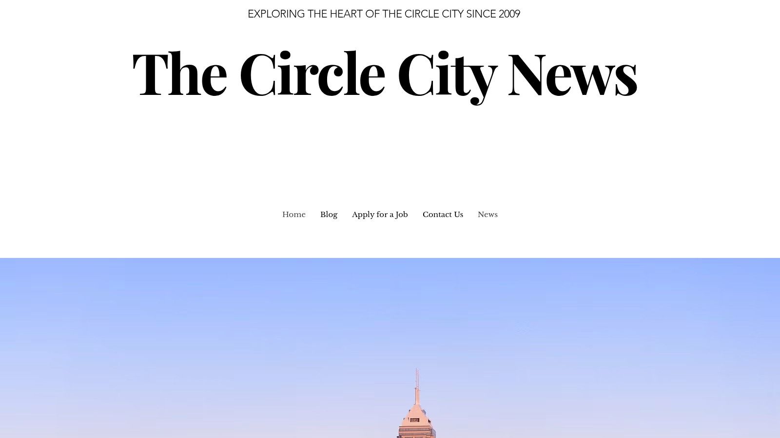 A stylized graphic of downtown Indianapolis with the text "Circle City News"