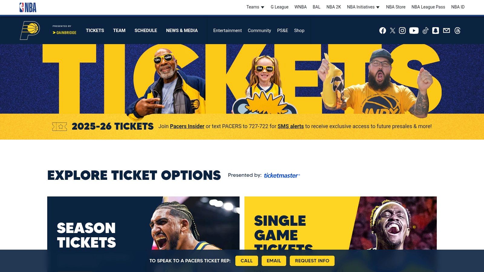 Indiana Pacers — Official Tickets