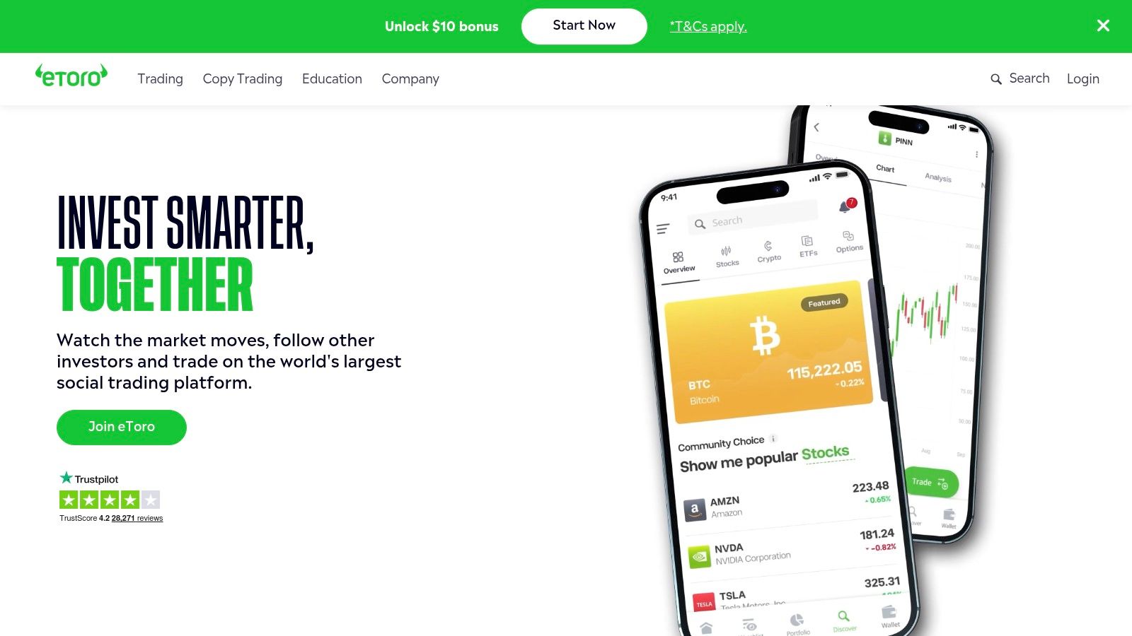 eToro (Smart Portfolios and CopyTrader)