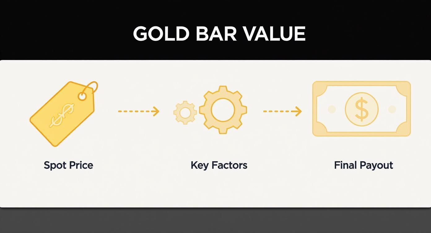 Infographic about how much is 1 oz gold bar worth