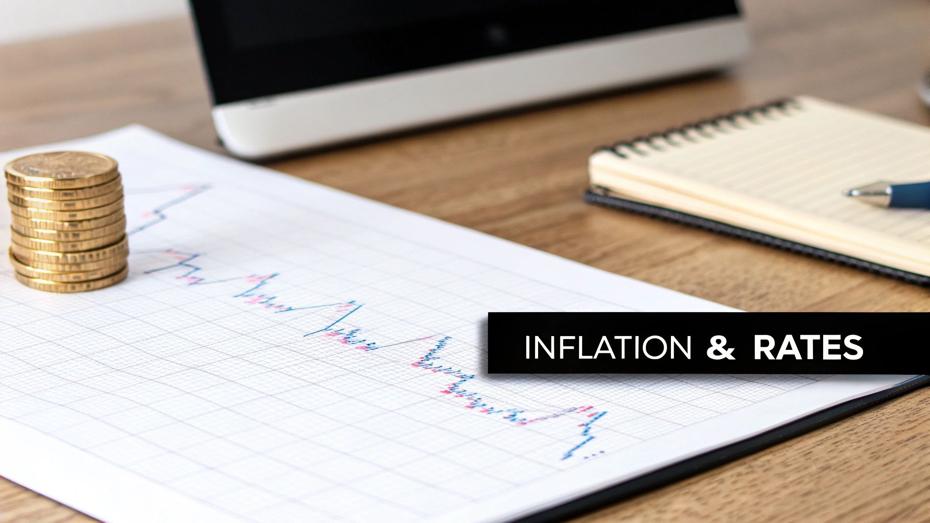 A seesaw with a gold bar on one end and a US dollar sign on the other, perfectly balanced to illustrate their inverse relationship.