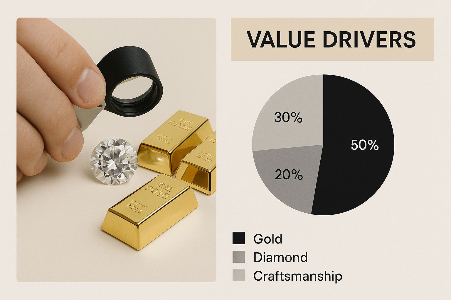 Infographic about buying gold and diamonds