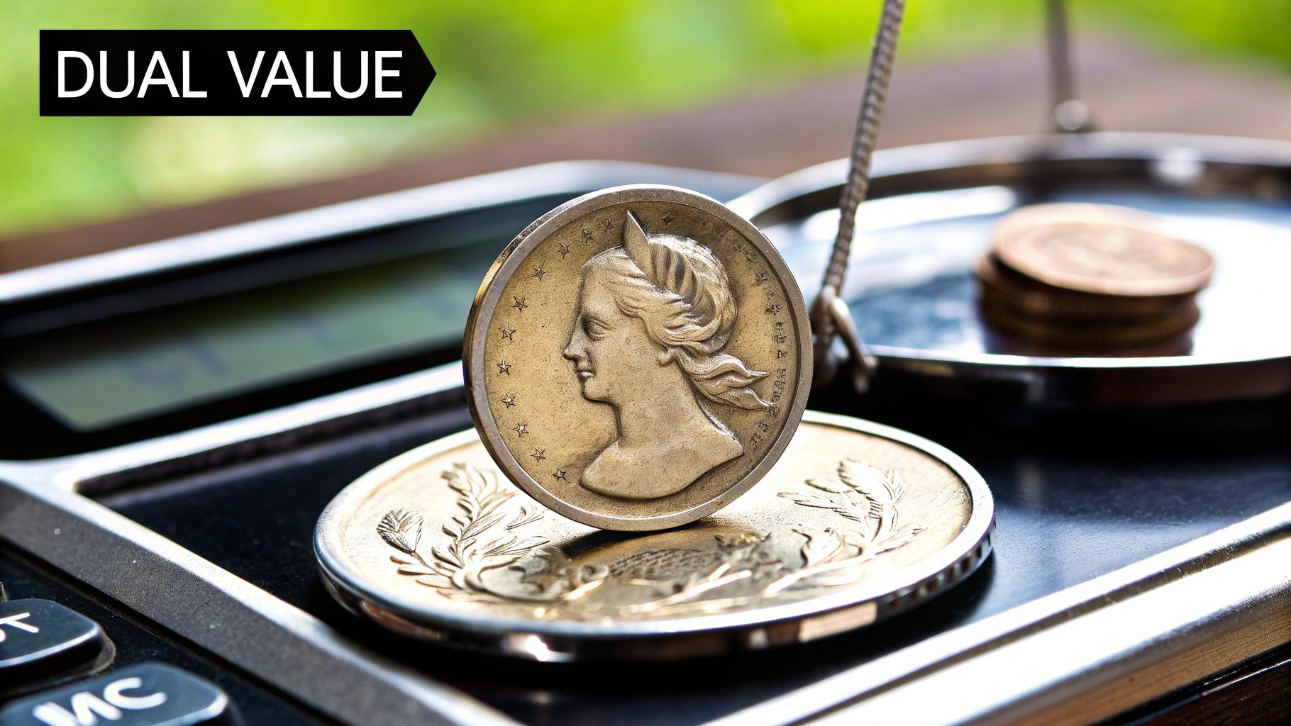 Close-up of a Mercury Dime showing the Winged Liberty Head design