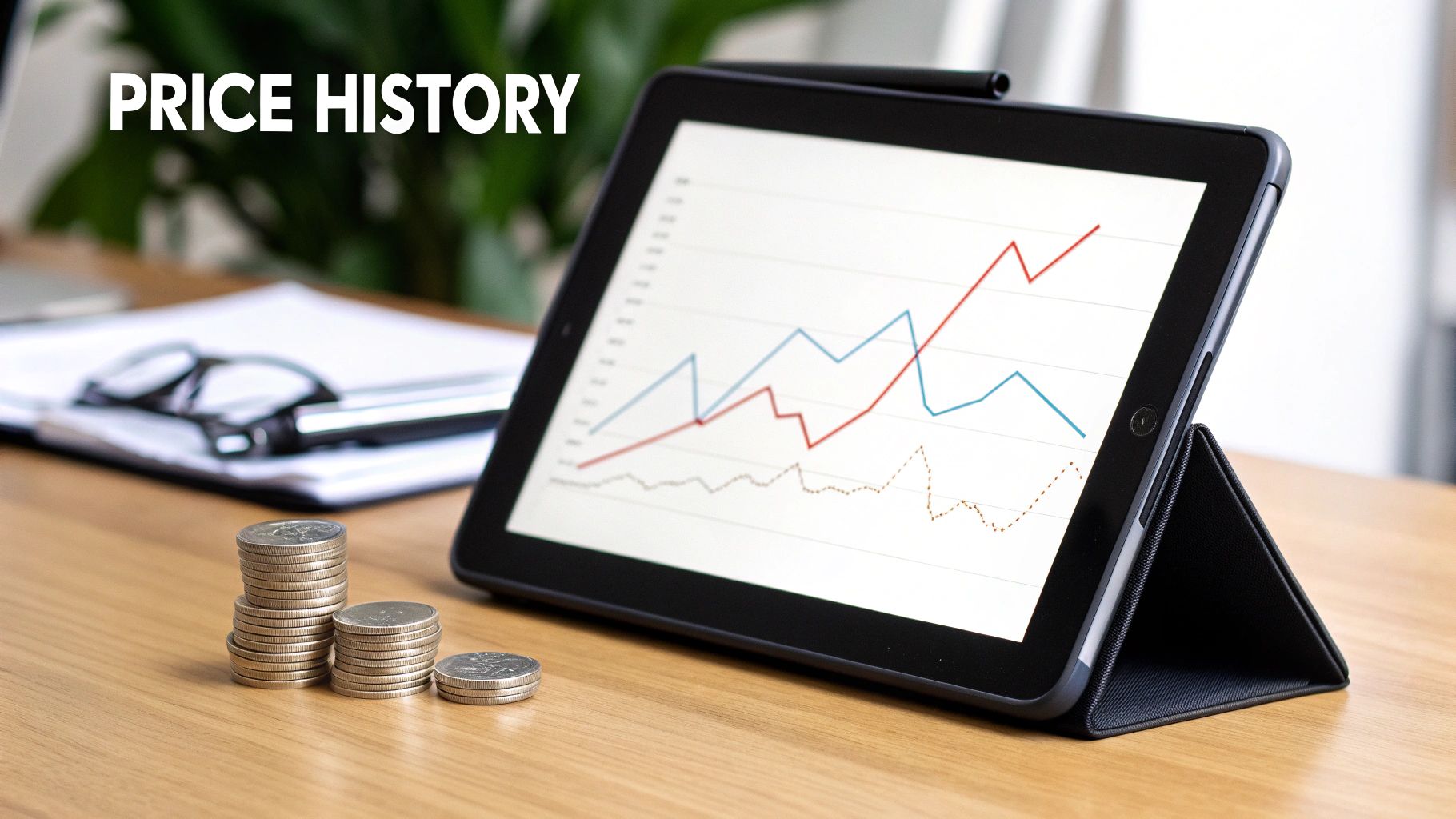 A graph showing the historical price fluctuations of silver over several decades