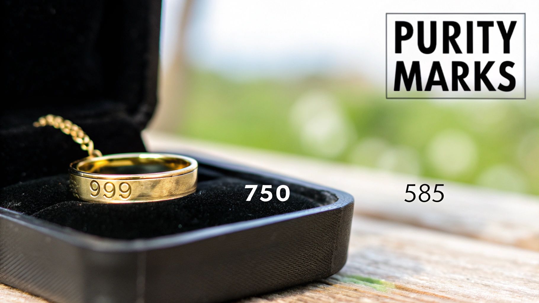 Modern Purity Stamps on a Gold Bangle