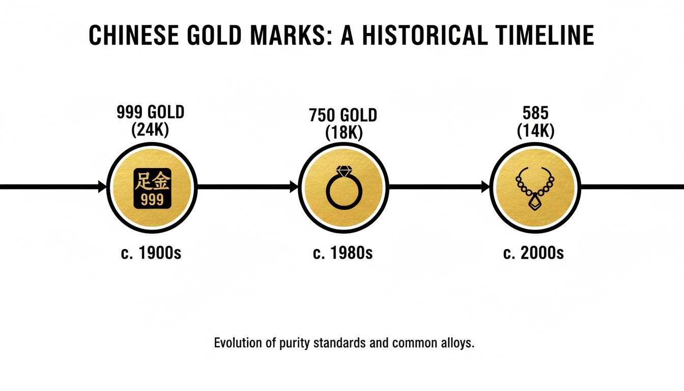 Infographic about chinese gold jewelry marks