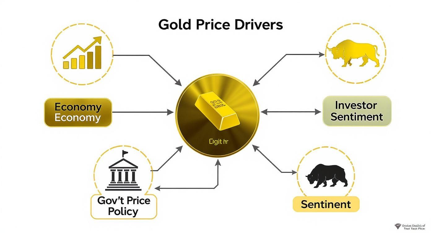Infographic about what affects gold prices
