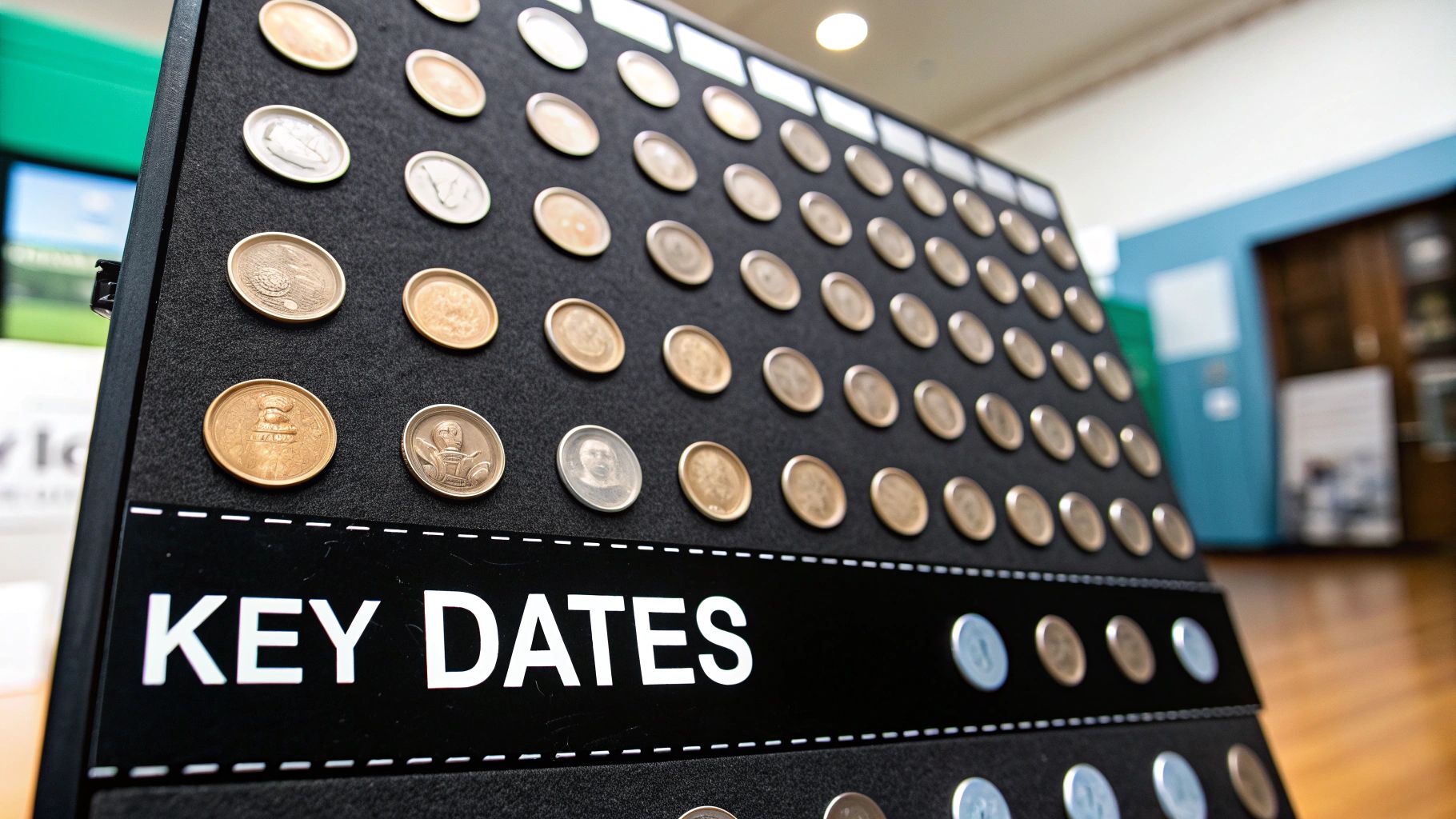 A collection of special issue Kennedy half dollars showcasing different finishes and designs.