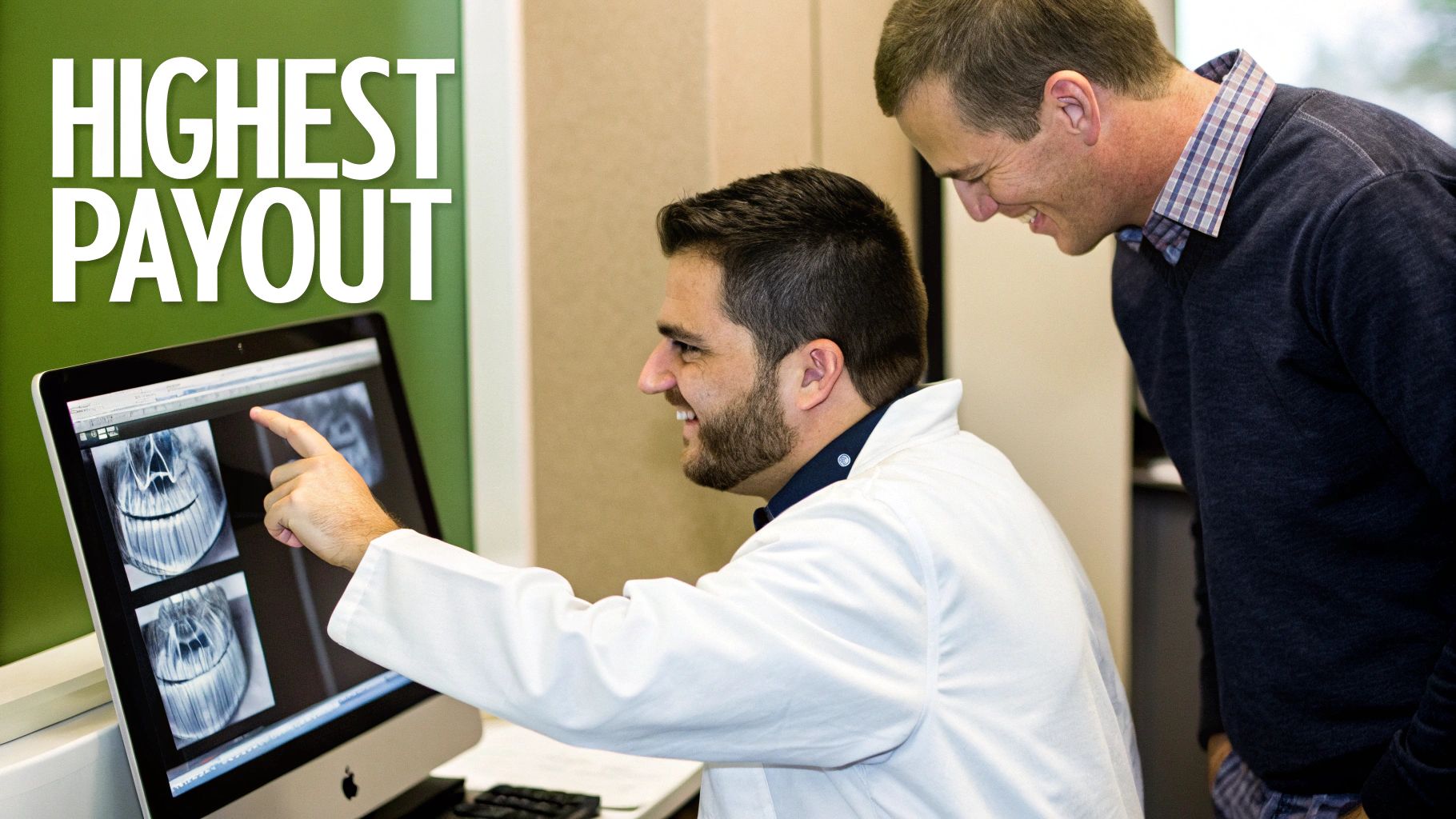 An expert jeweler using a loupe to inspect a gold crown