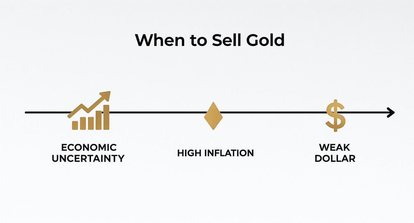 Infographic about best time to sell gold