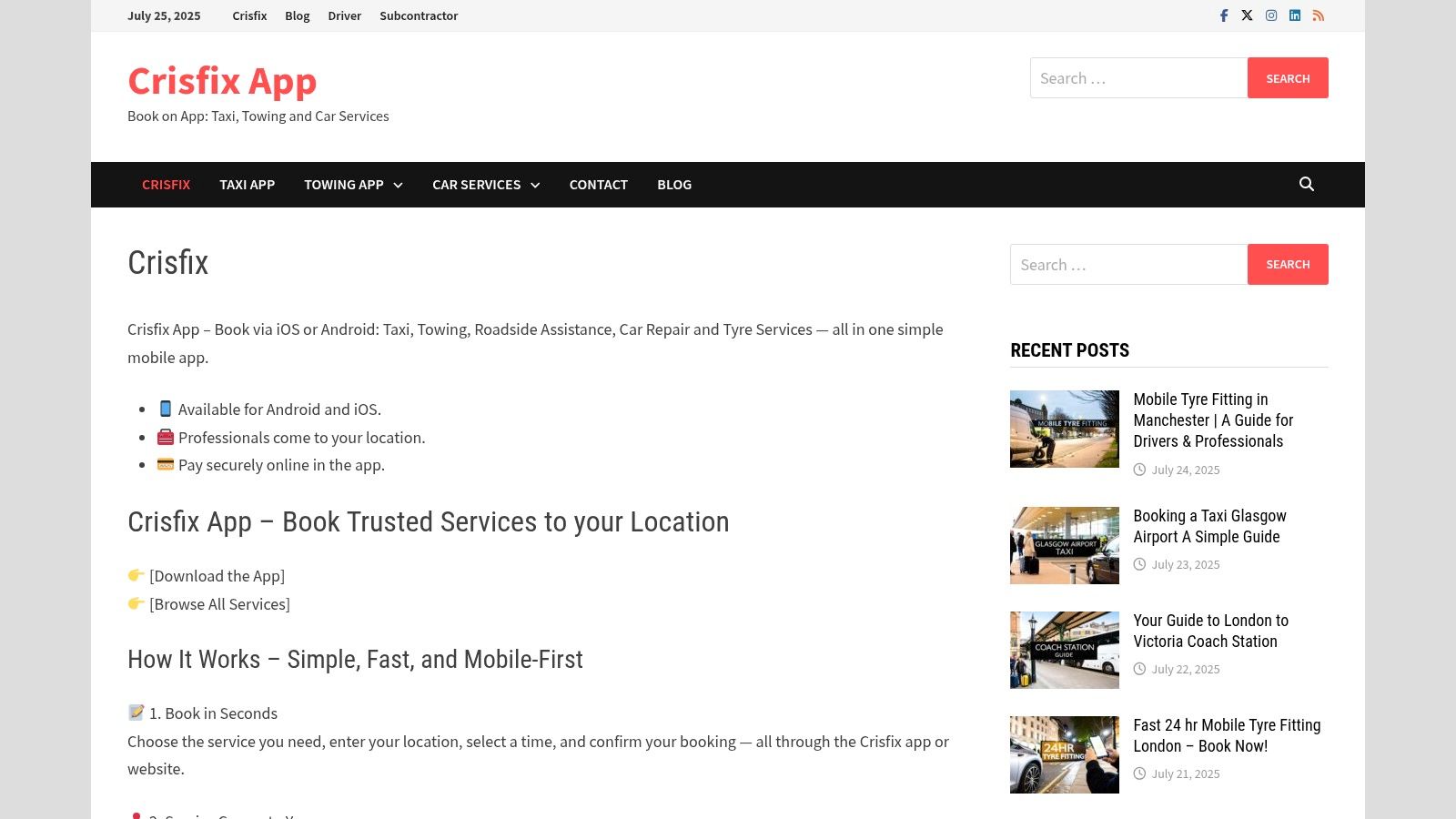 The All-in-One Solution: Booking a Taxi with the Crisfix App