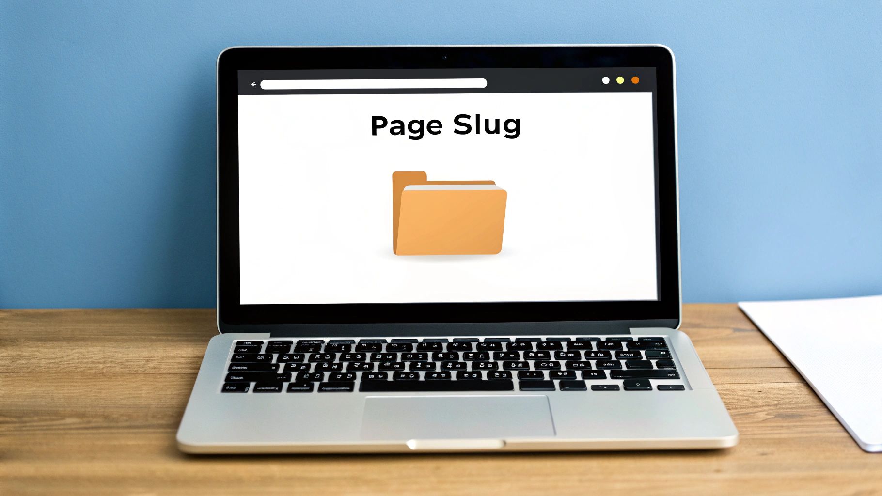 An image of a simplified URL, highlighting the domain and the slug.