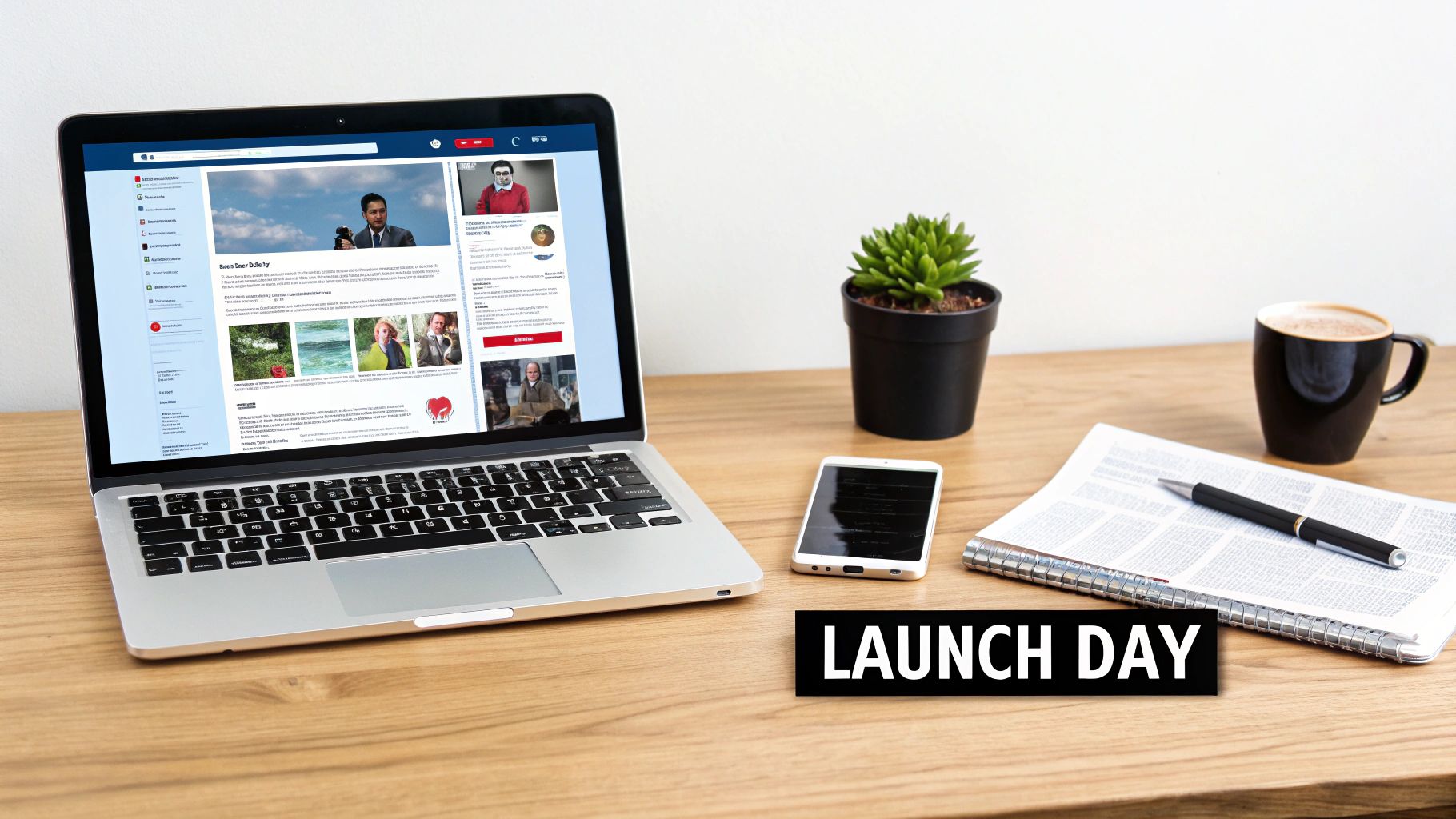 A rocket launching into the sky, symbolizing a brand launch.