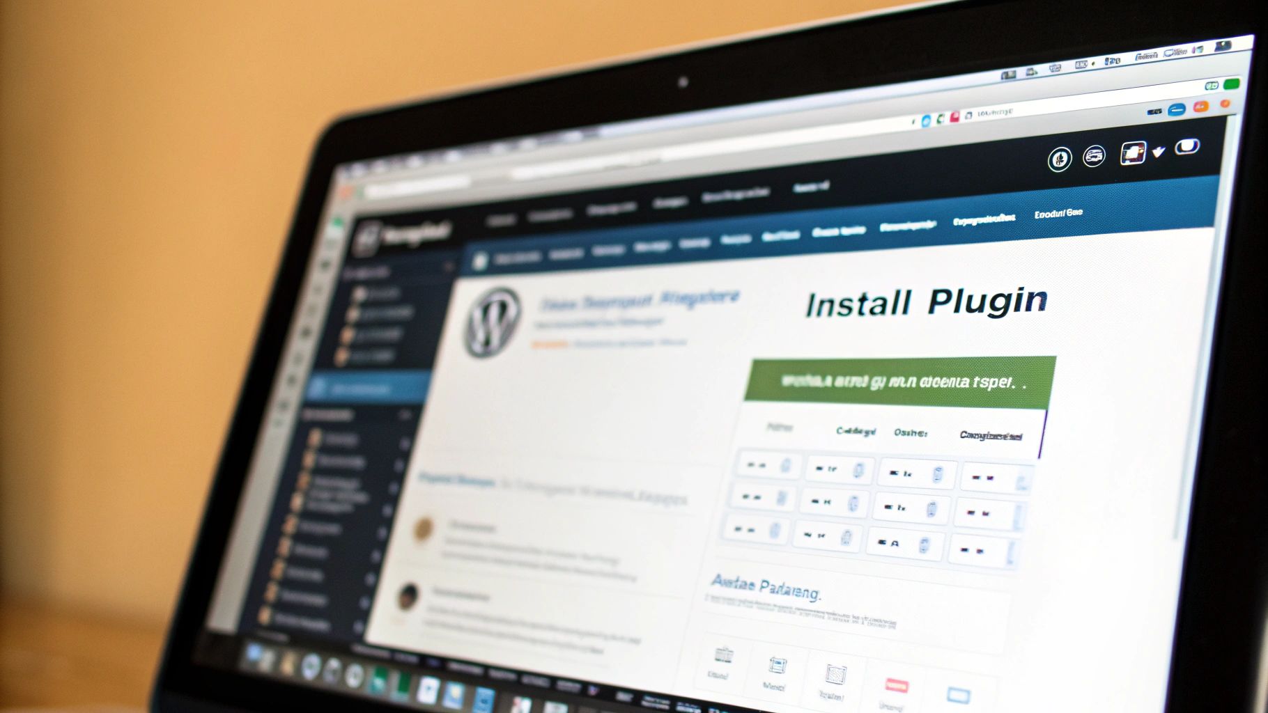 A person installing a puzzle piece into a larger structure, symbolizing adding a plugin to a WordPress website.