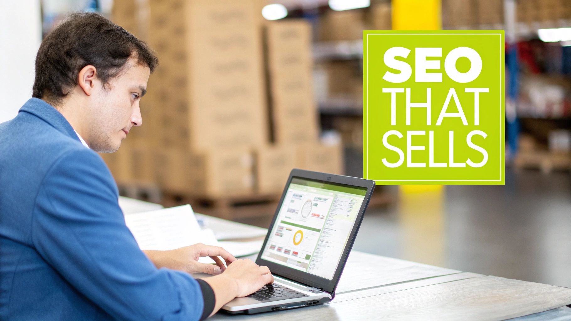 A person analyzing complex data on a screen, representing the intricacies of ecommerce SEO.