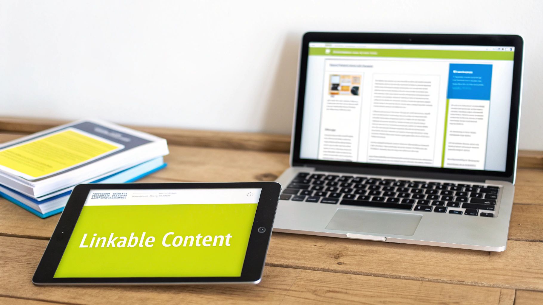 An ecommerce store owner planning content on a whiteboard to attract backlinks