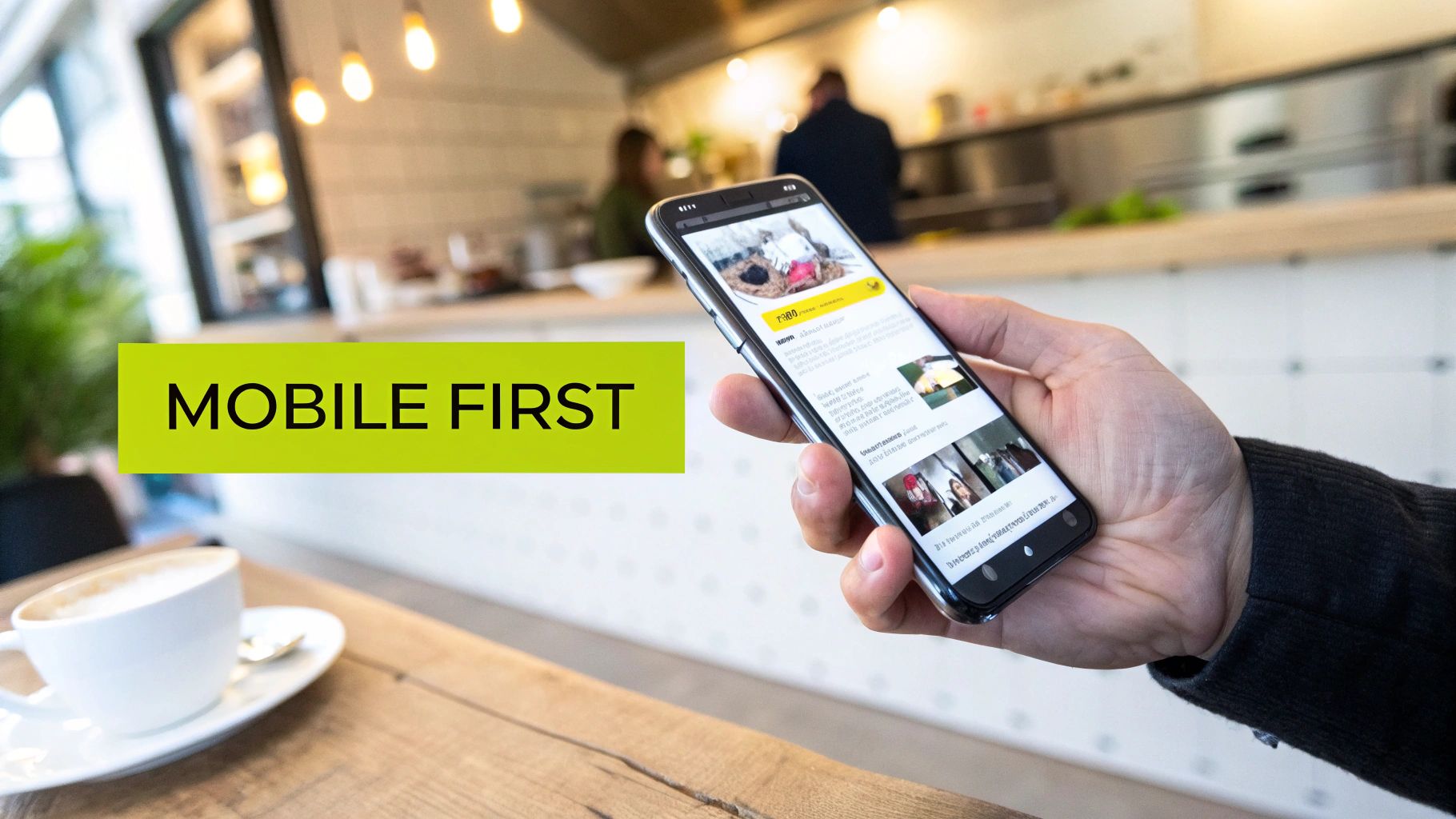 A person using a smartphone to shop online, highlighting the importance of mobile performance.