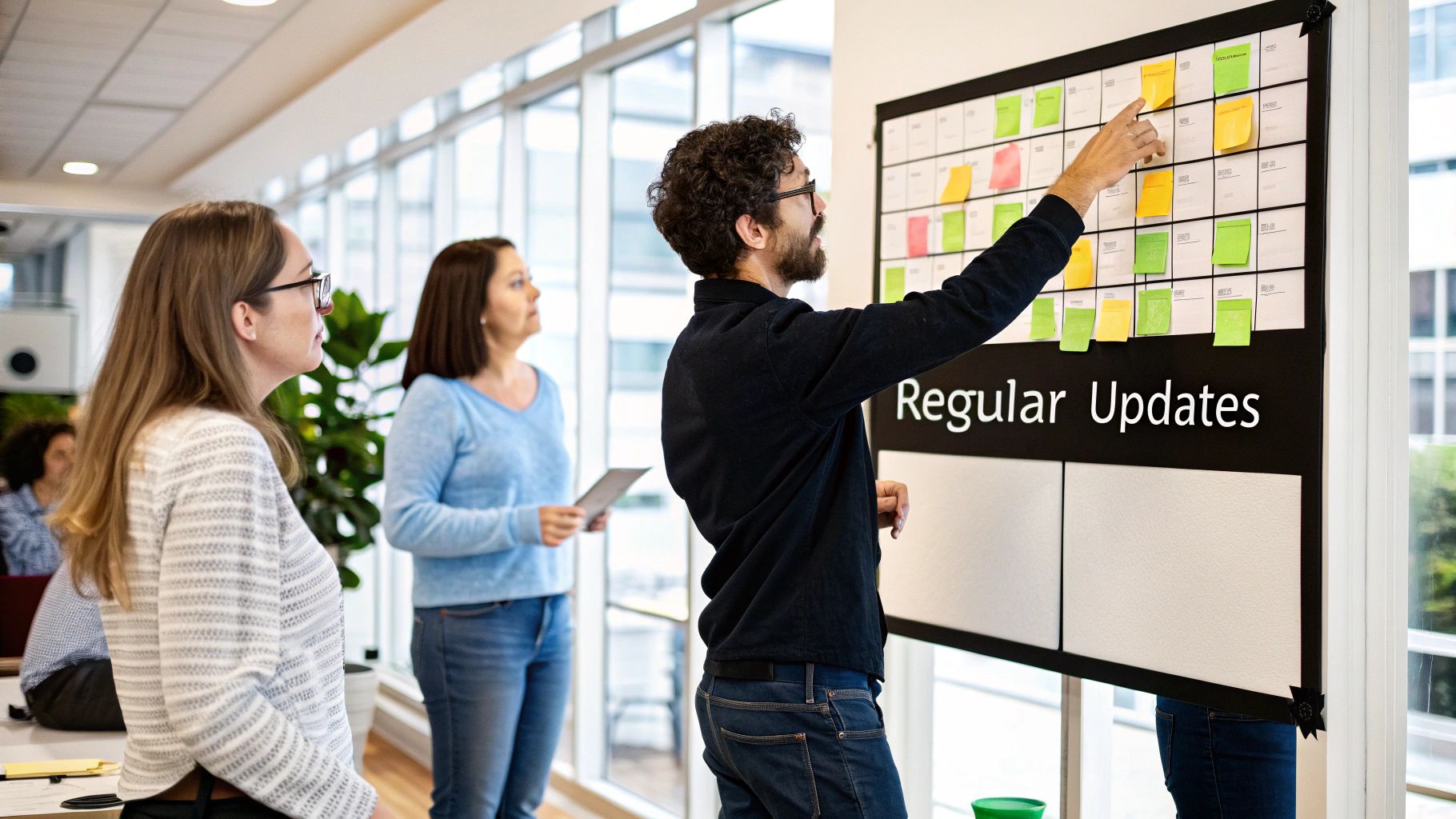 Infographic showing key data about Establish Regular Communication Rhythms