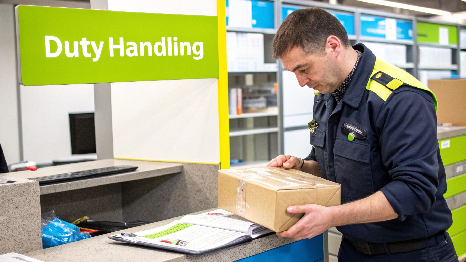 Image of a package being delivered