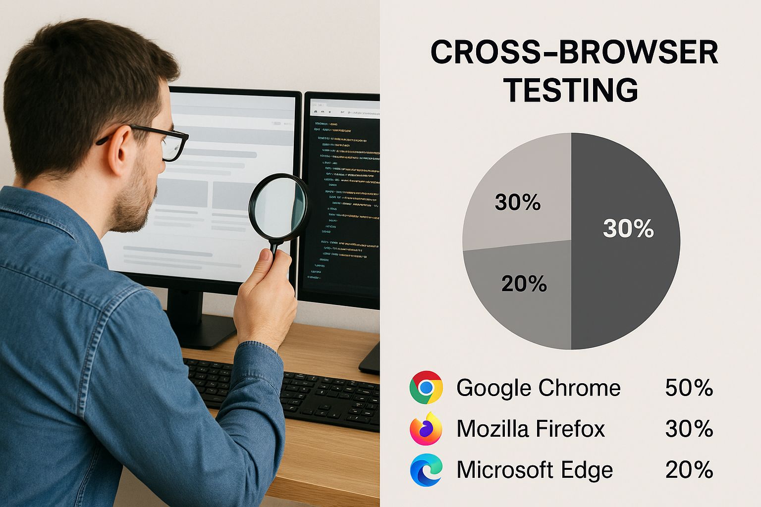 Infographic about test website on different browsers