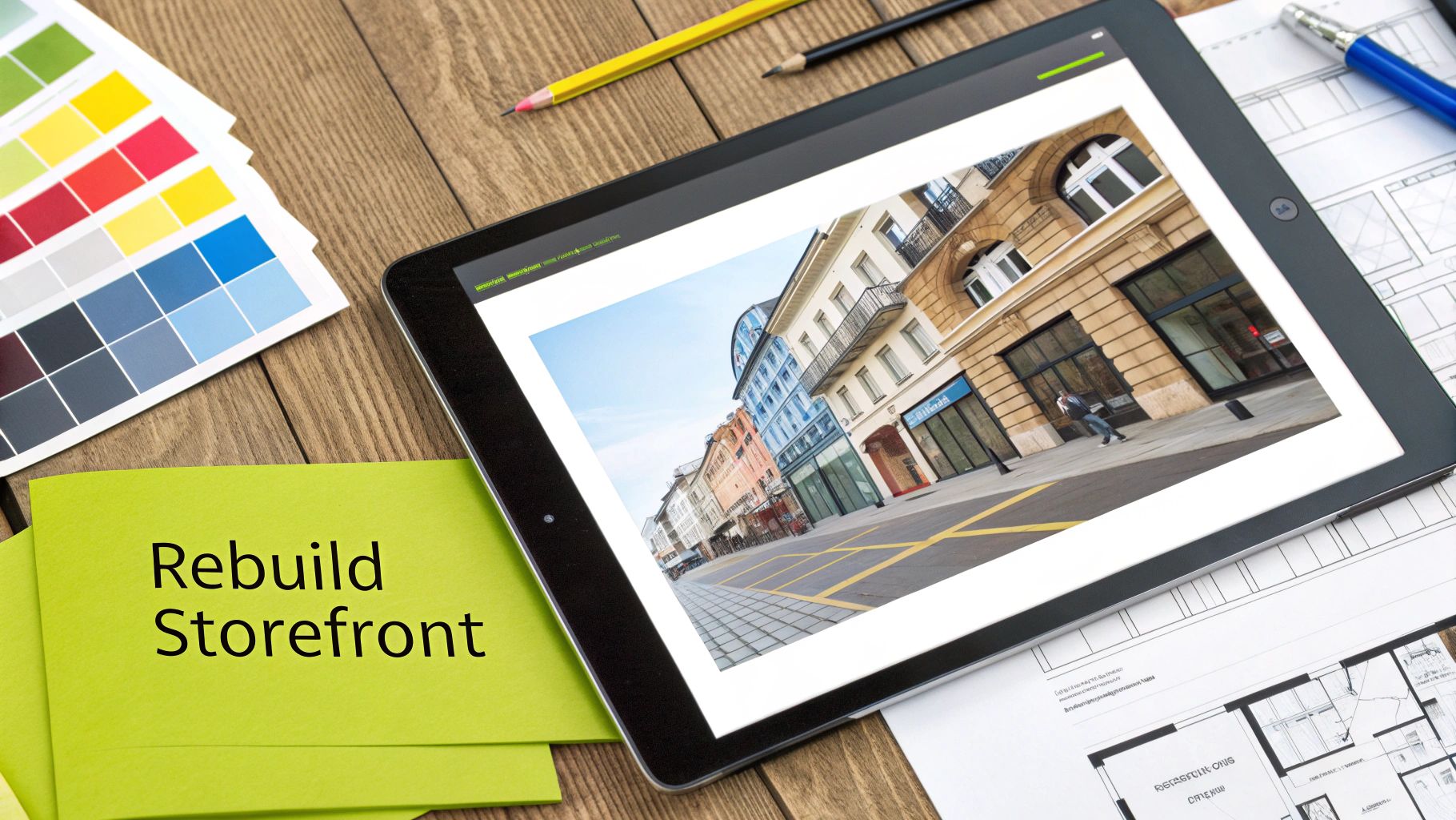 A modern, clean Shopify storefront design on a laptop screen